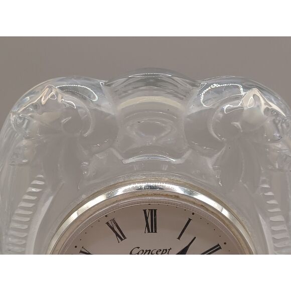 Vintage Cristal d'Arques Concept Leaded Crystal Palm Trees Mantel Desk Clock - Picture 9 of 9